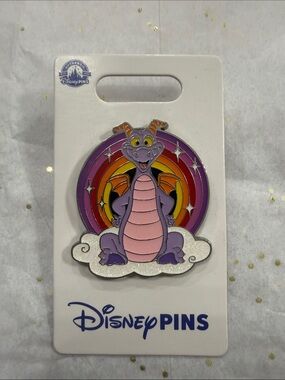 Disney Figment Purple Dragon Enamel Pin - Pink Accent
